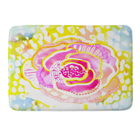 CayenaBlanca Pink Sunflower Memory Foam Bath Mat