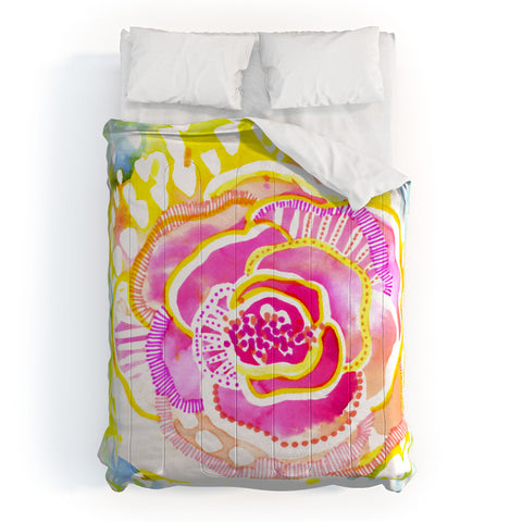 CayenaBlanca Pink Sunflower Comforter