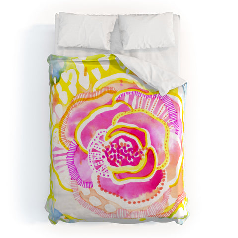 CayenaBlanca Pink Sunflower Duvet Cover