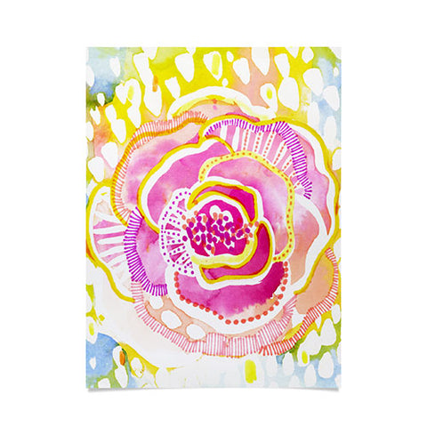 CayenaBlanca Pink Sunflower Poster
