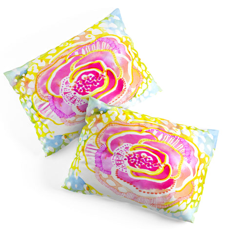 CayenaBlanca Pink Sunflower Pillow Shams