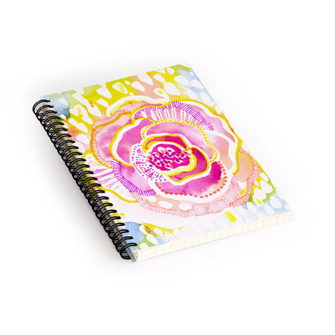 CayenaBlanca Pink Sunflower Spiral Notebook