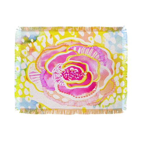 CayenaBlanca Pink Sunflower Throw Blanket