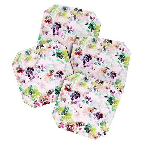 CayenaBlanca Romantic Flowers Coaster Set