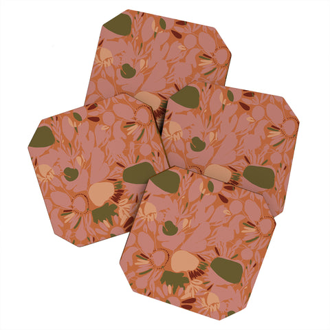 CayenaBlanca Sunrise shapes Coaster Set