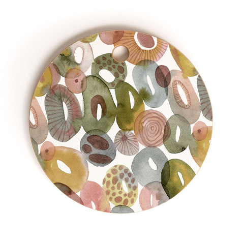 CayenaBlanca Tides and Stones Cutting Board Round