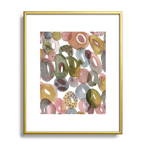 CayenaBlanca Tides and Stones Metal Framed Art Print