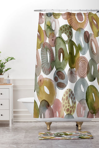 CayenaBlanca Tides and Stones Shower Curtain And Mat