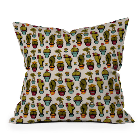 CeciTattoos Cactass Outdoor Throw Pillow