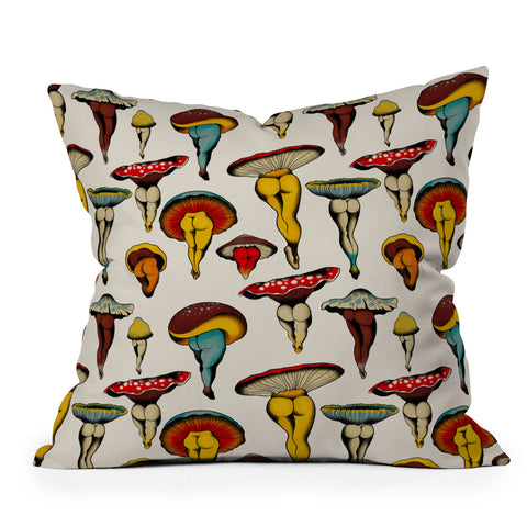 CeciTattoos Sexy mushrooms Outdoor Throw Pillow