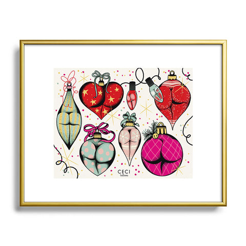 CeciTattoos XXXmas Christmas decorations booty tattoo flash Metal Framed Art Print