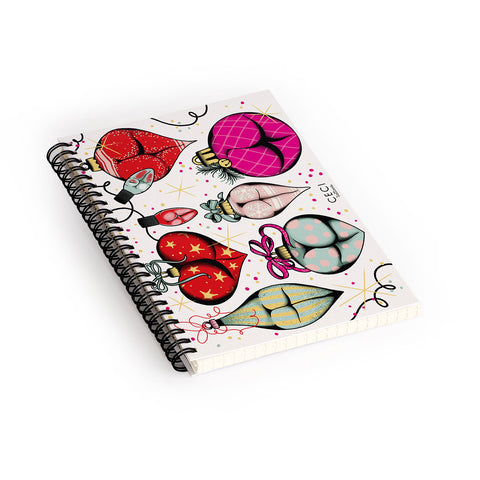 CeciTattoos XXXmas Christmas decorations booty tattoo flash Spiral Notebook