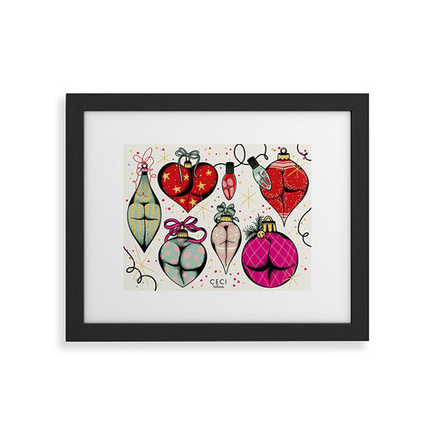 CeciTattoos XXXmas Christmas decorations booty tattoo flash Framed Art Print