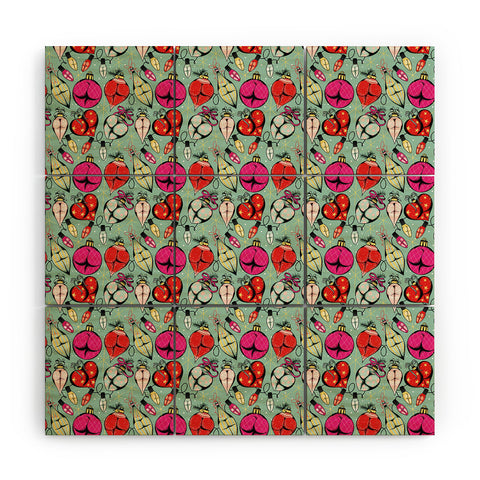 CeciTattoos XXXmas Christmas decorations booty tattoo flash Wood Wall Mural