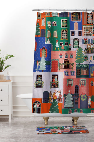 Ceyda Alasar We are ONE Merry Everything Shower Curtain And Mat