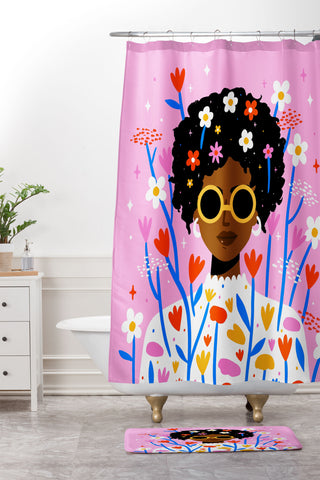 Charly Clements Bloom Where You Are Planted 1 Shower Curtain And Mat