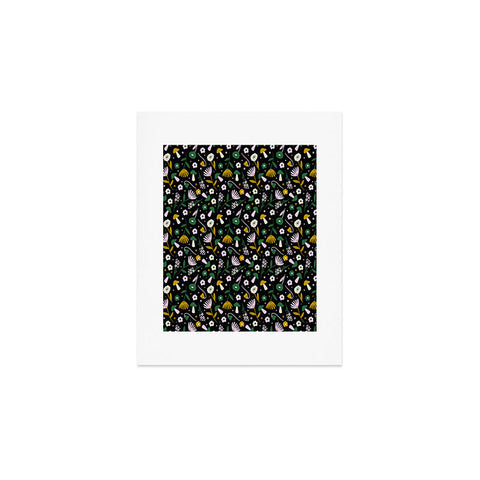 Charly Clements Magic Mushroom Forest Pattern Art Print