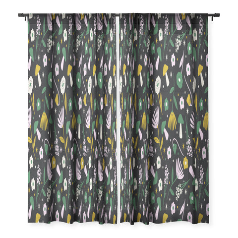 Charly Clements Magic Mushroom Forest Pattern Sheer Non Repeat