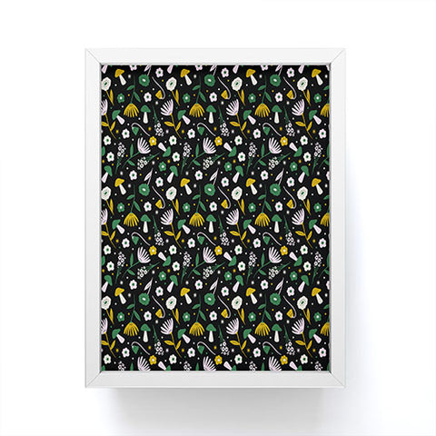 Charly Clements Magic Mushroom Forest Pattern Framed Mini Art Print