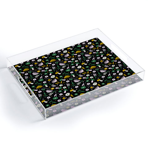Charly Clements Magic Mushroom Forest Pattern Acrylic Tray