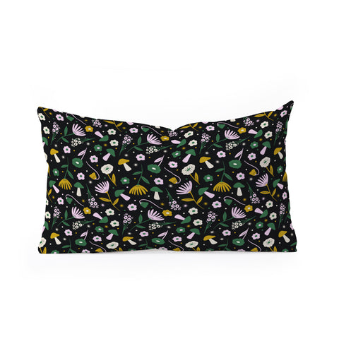 Charly Clements Magic Mushroom Forest Pattern Oblong Throw Pillow