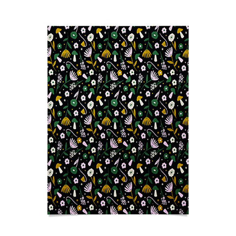 Charly Clements Magic Mushroom Forest Pattern Poster