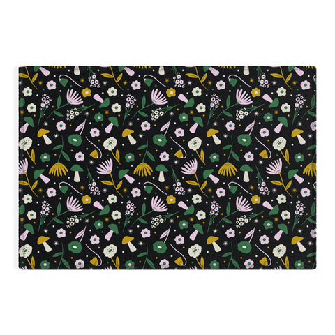 Charly Clements Magic Mushroom Forest Pattern Outdoor Rug