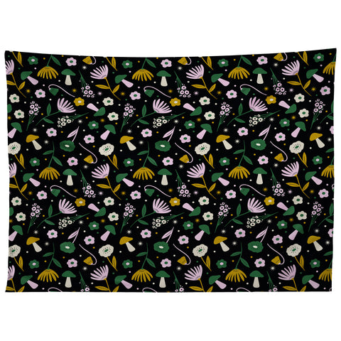Charly Clements Magic Mushroom Forest Pattern Tapestry