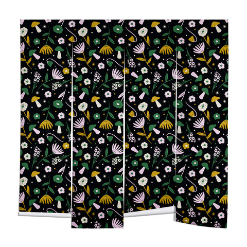 Charly Clements Magic Mushroom Forest Pattern Wall Mural