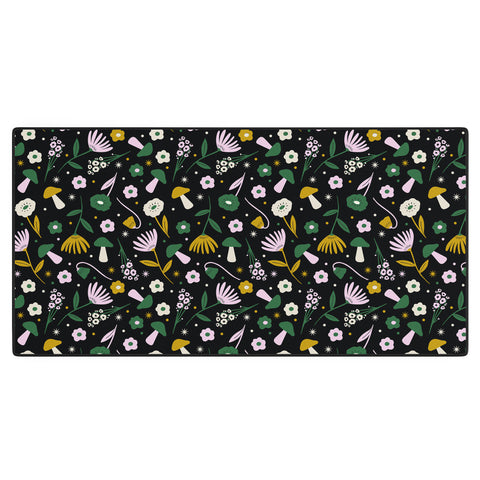 Charly Clements Magic Mushroom Forest Pattern Desk Mat