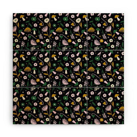 Charly Clements Magic Mushroom Forest Pattern Wood Wall Mural