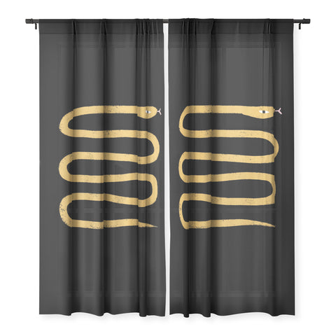 Charly Clements Minimal Snake Black and Gold Sheer Non Repeat