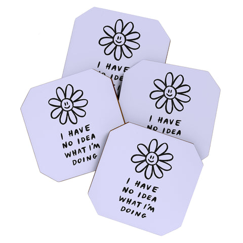 Charly Clements No Idea Daisy in Lilac Coaster Set