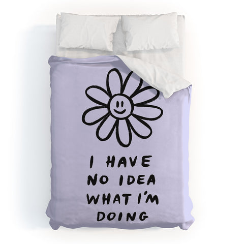 Charly Clements No Idea Daisy in Lilac Duvet Cover