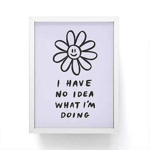 Charly Clements No Idea Daisy in Lilac Framed Mini Art Print