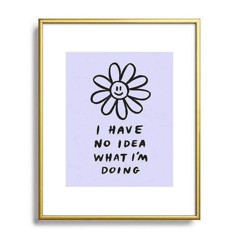 Charly Clements No Idea Daisy in Lilac Metal Framed Art Print