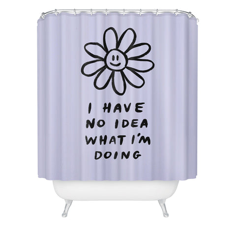Charly Clements No Idea Daisy in Lilac Shower Curtain