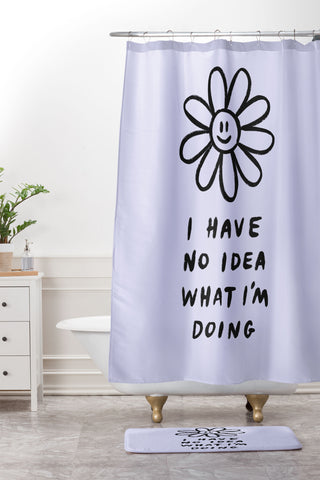 Charly Clements No Idea Daisy in Lilac Shower Curtain And Mat