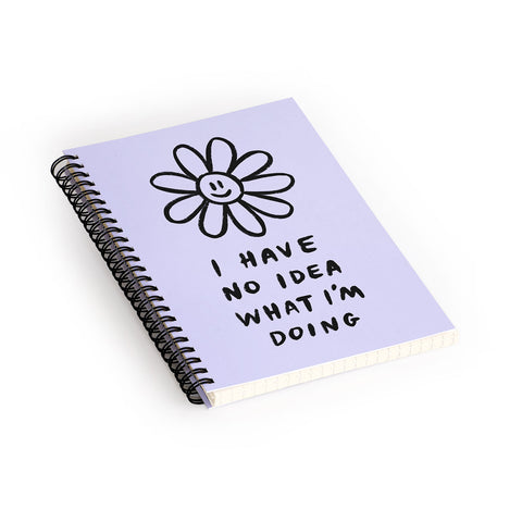 Charly Clements No Idea Daisy in Lilac Spiral Notebook
