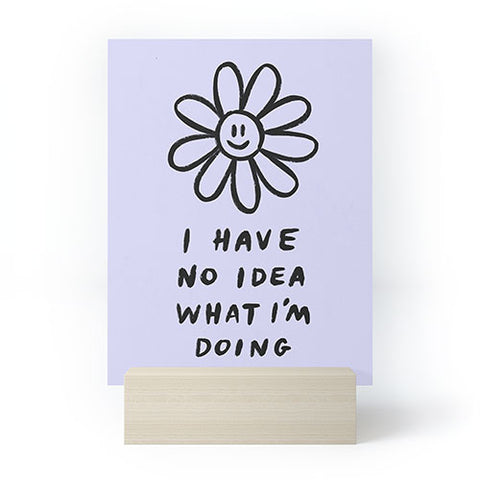 Charly Clements No Idea Daisy in Lilac Mini Art Print