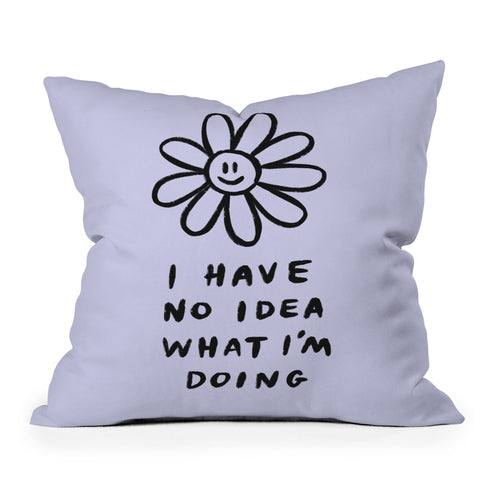 Charly Clements No Idea Daisy in Lilac Throw Pillow