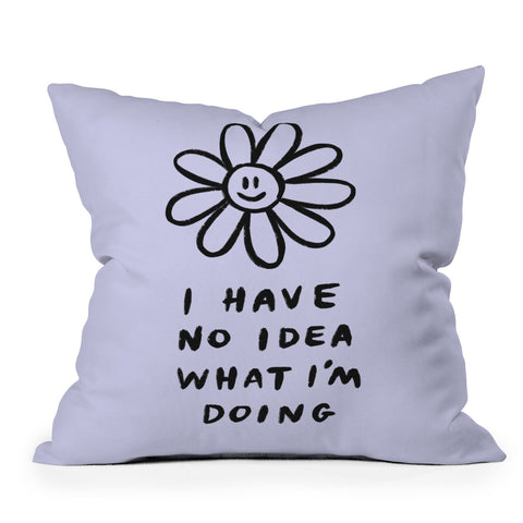Charly Clements No Idea Daisy in Lilac Throw Pillow