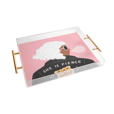 Charly Clements She is Fierce Pink Acrylic Tray