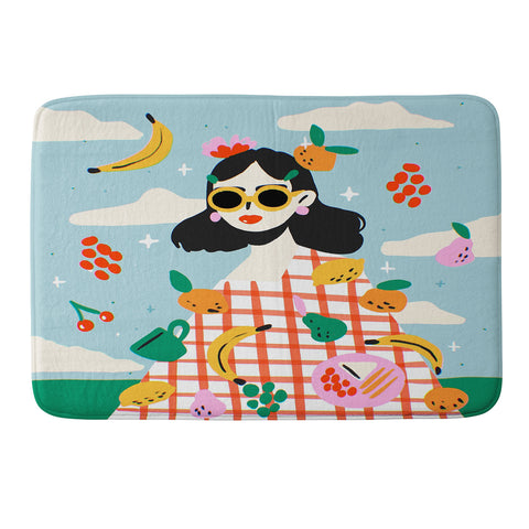 Charly Clements Summer Fruits Picnic Memory Foam Bath Mat