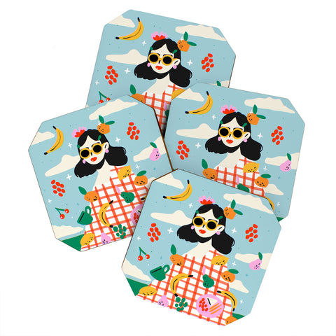 Charly Clements Summer Fruits Picnic Coaster Set
