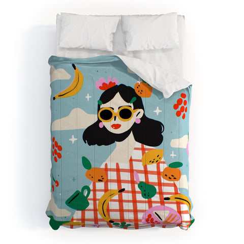 Charly Clements Summer Fruits Picnic Comforter