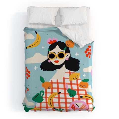 Charly Clements Summer Fruits Picnic Duvet Cover