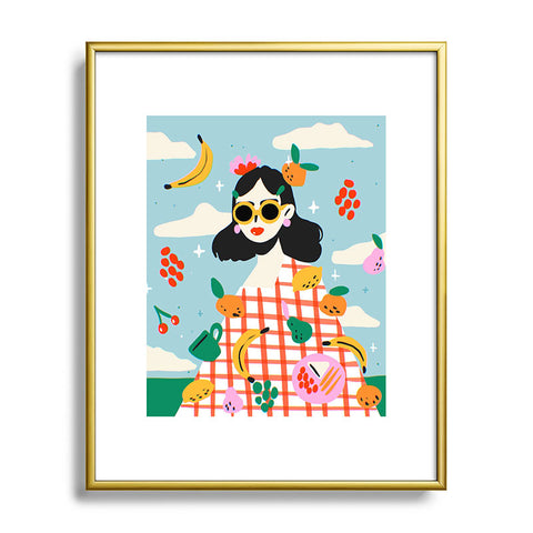 Charly Clements Summer Fruits Picnic Metal Framed Art Print