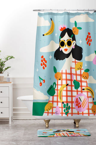 Charly Clements Summer Fruits Picnic Shower Curtain And Mat