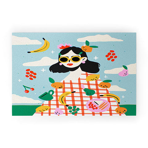 Charly Clements Summer Fruits Picnic Welcome Mat